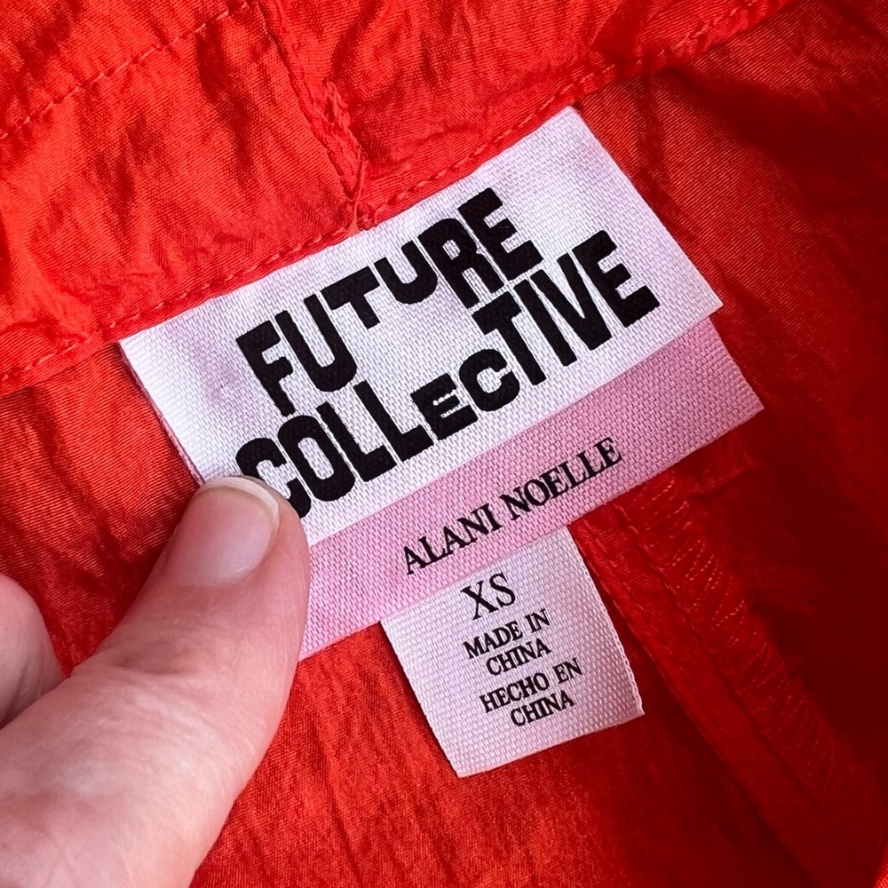 Future Collective Alani Noelle Orange Adjustable Parachute Pants Size XS - Picture 3 of 7